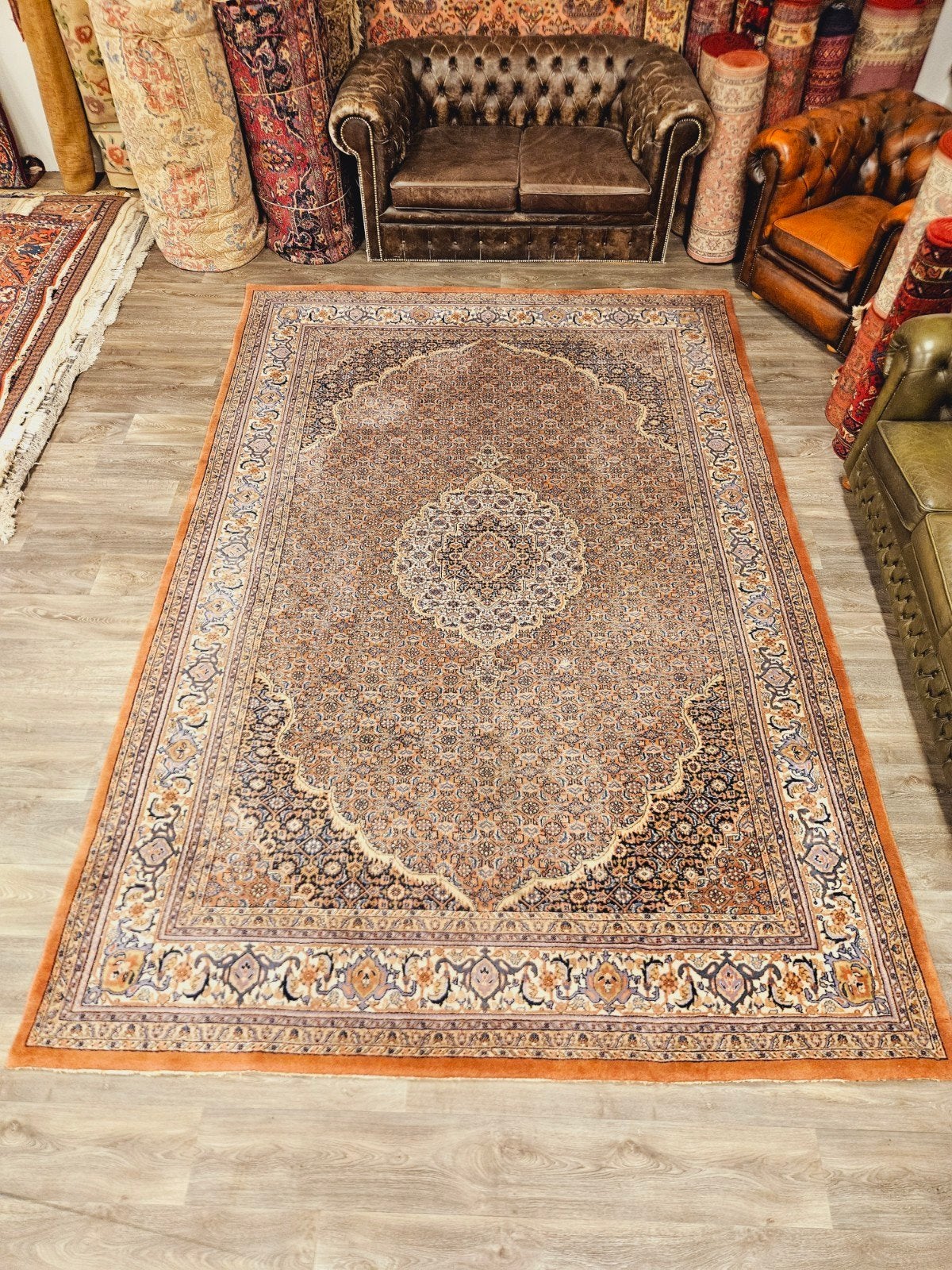 Perzisch Handgeknoopt Tapijt. prachtige kleuren en patronen!, Crème, Perzisch, 200 cm of meer, Ophalen of Verzenden