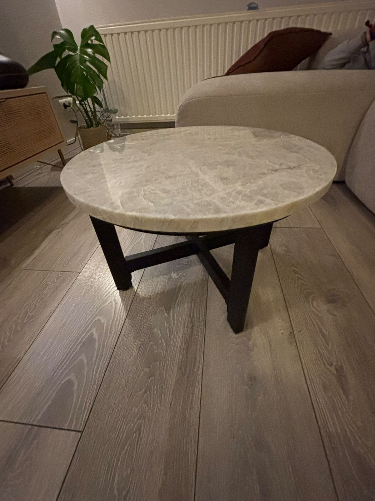 Bijzet tafel kwartsiet Natuursteen Taj Mahal 52 cm diameter, Ophalen, Nieuw, Rond, 50 tot 100 cm