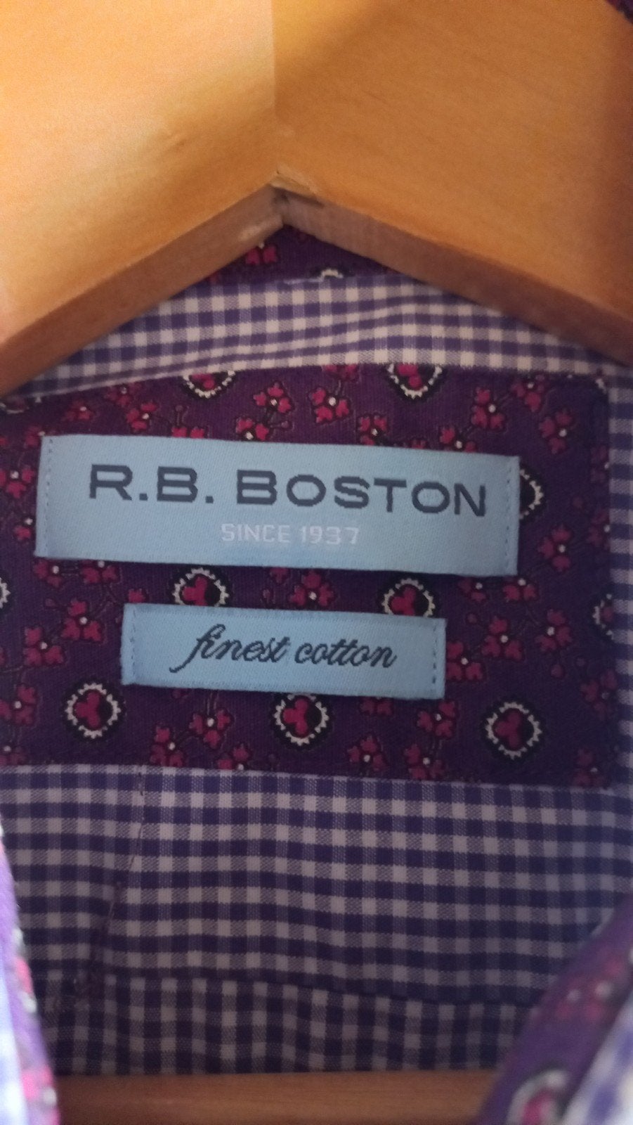 R.B. Boston overhemd - Maat XL, Kleding | Heren, Overhemden, Zo goed als nieuw, Halswijdte 43/44 (XL), Blauw, Ophalen of Verzenden