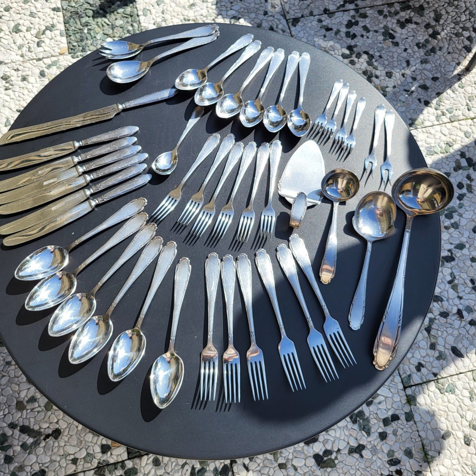 Grote set bestek Gero Zilmeta - Vintage, Antiek en Kunst, Ophalen