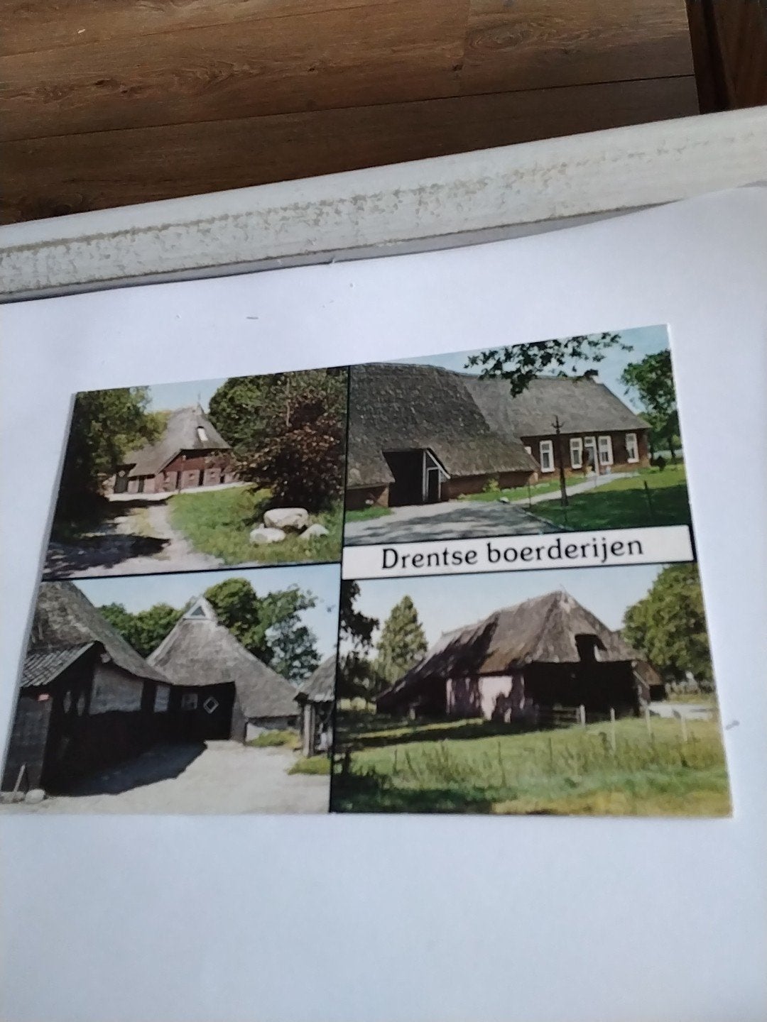 Oude ansichtkaart Drentse boerderijen 1986, Ophalen of Verzenden, 1960 tot 1980, Gelopen, Drenthe
