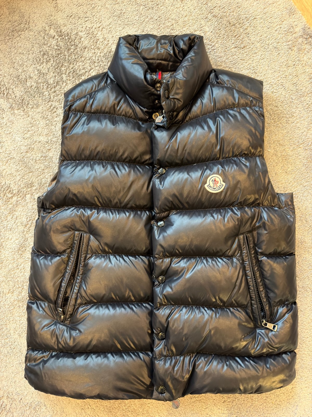 Moncler Tibb donsgilet bodywarmer - Zwart, Ophalen of Verzenden, Zo goed als nieuw, Maat 52/54 (L), Zwart