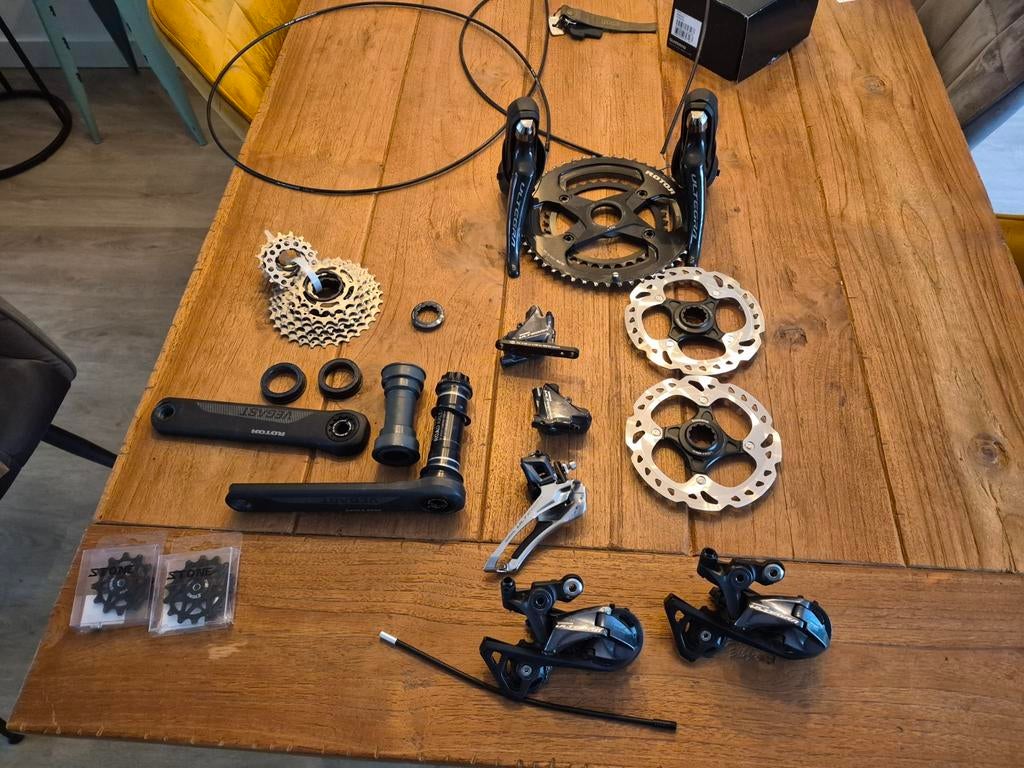 Shimano Ultegra 11 speed groepset met Rotor crankstel, Fietsen en Brommers, Fietsonderdelen, Ophalen of Verzenden