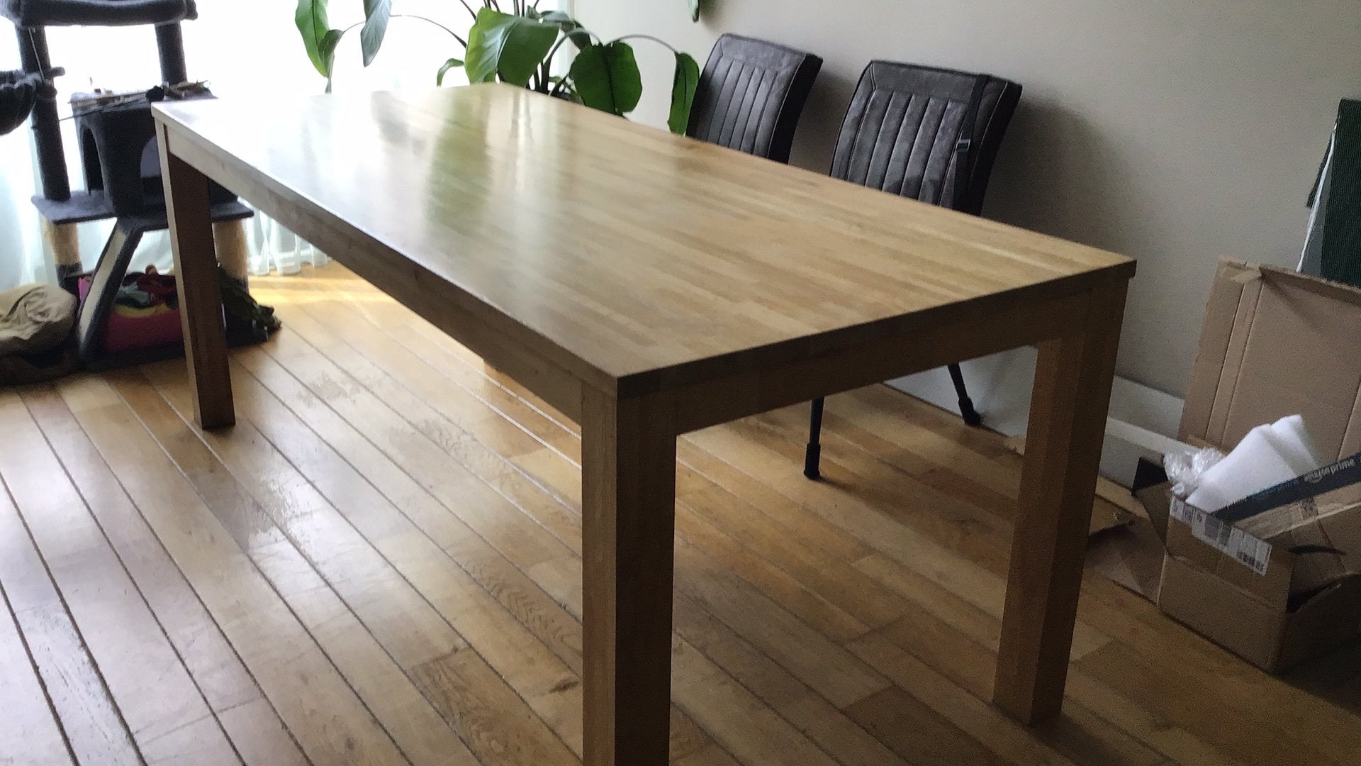 grote eettafel  eiken ( massief) 200 x 90 cm, Ophalen, Gebruikt, Eikenhout, 50 tot 100 cm