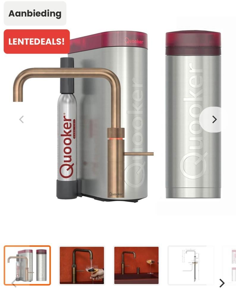 Quooker Cube met messing kraan en boiler, Overige typen, Goud, Nieuw, Ophalen of Verzenden