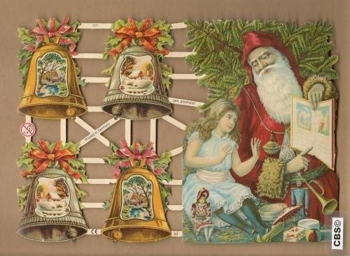Kerstklokken en Kerstman Poëzie plaatjes 7271, Ophalen of Verzenden