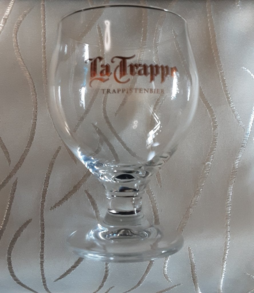 LA TRAPPE glas, gouden logo, Ophalen of Verzenden, Zo goed als nieuw, Bierglas