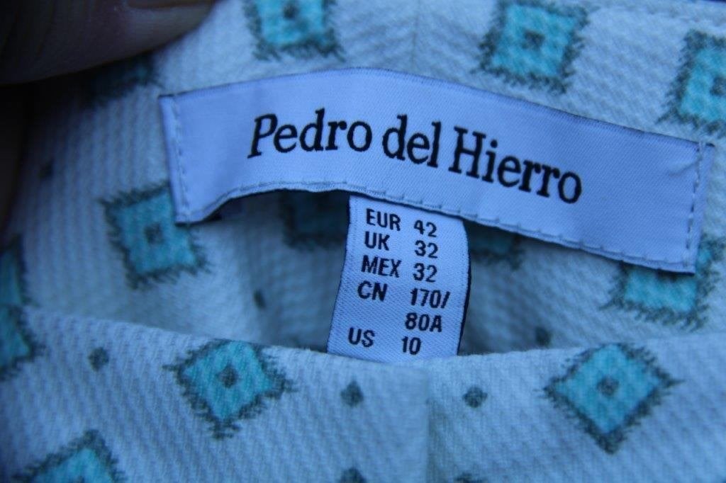 Broek creme/ turquise Pedro del Hierro mt 42 Vaste prijs, Beige, Maat 42/44 (L), Ophalen of Verzenden, Zo goed als nieuw