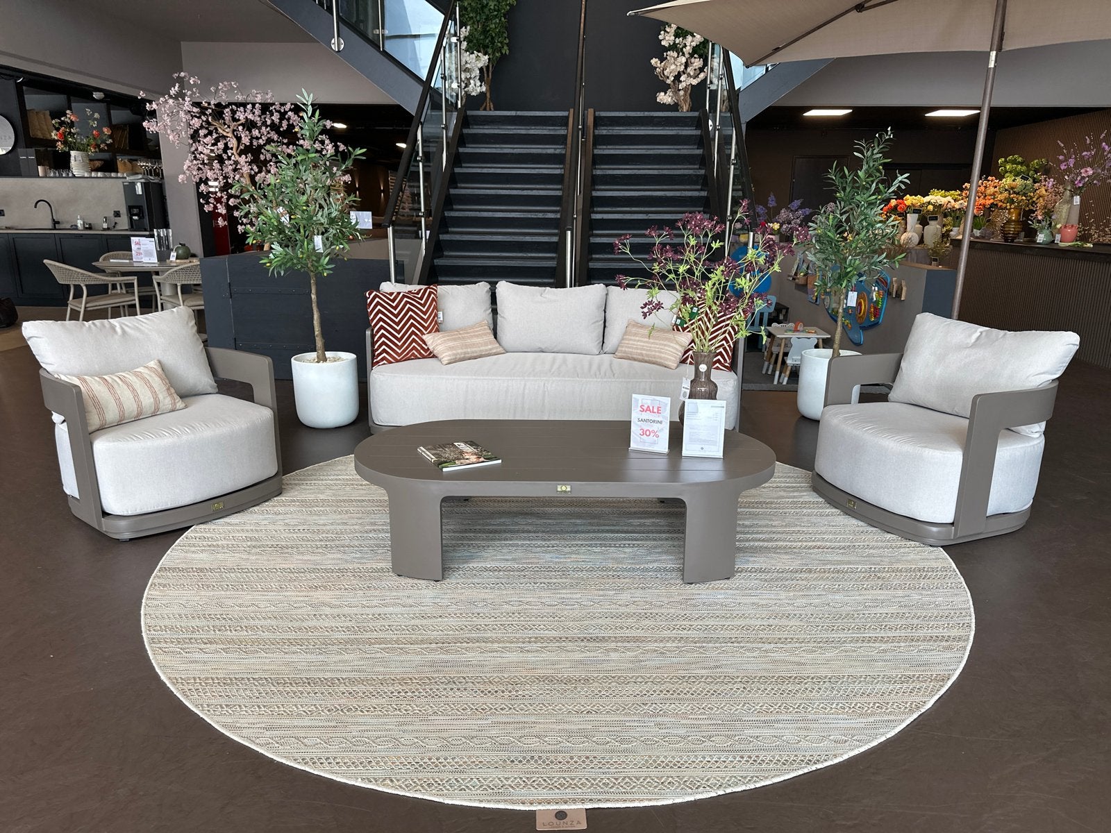 Showroommodel Santorini Loungeset - Aluminium, Ophalen, 5 zitplaatsen, Loungeset, Bank