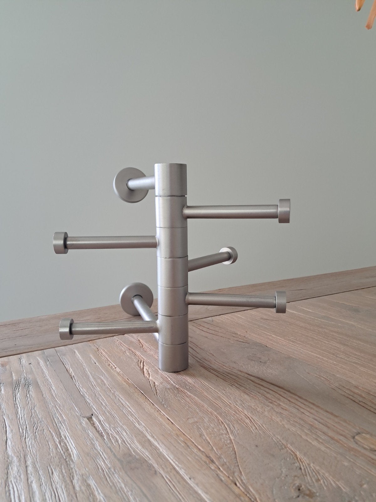 Compacte geborstelde RVS kapstok - 21x25 cm, Gebruikt, Minder dan 100 cm, Metaal, Ophalen