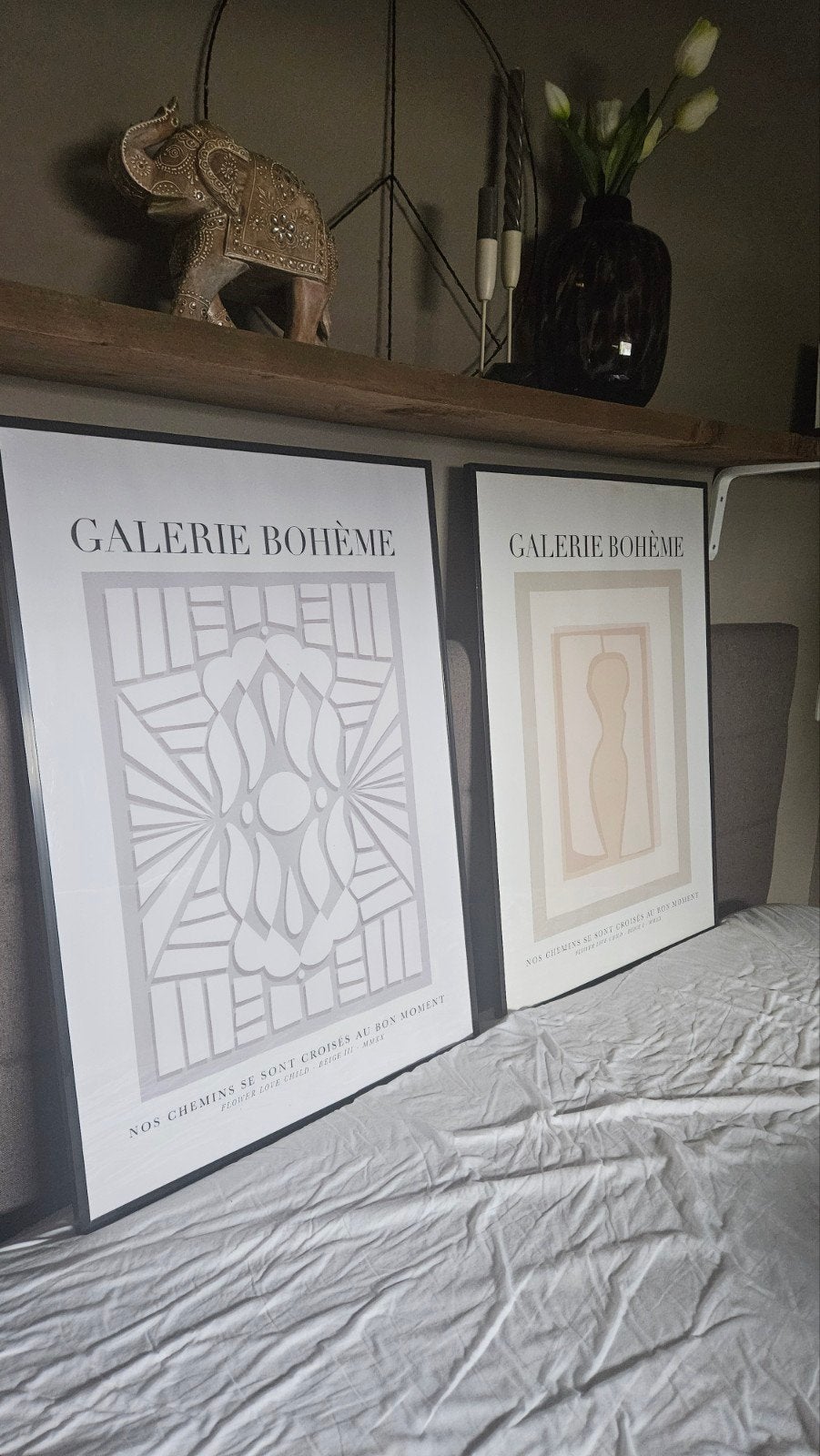 Lomviken fotolijst 50x70 cm met posters Bohème, Ophalen, Kunststof, Zo goed als nieuw, Fotolijst