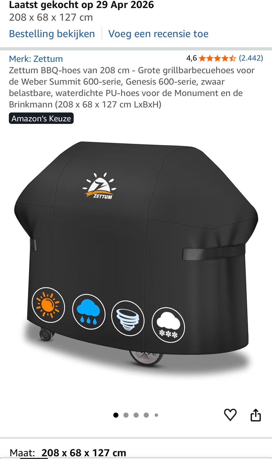 BBQ Hoes Zettum 208-68-127, Ophalen of Verzenden, Nieuw