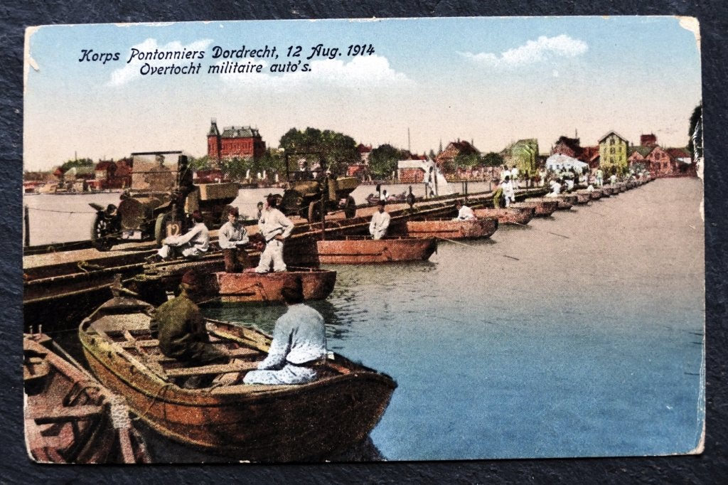 Dordrecht, 1922 Pontonniers, overtocht militaire auto's 1914, Verzenden, 1920 tot 1940, Gelopen, Zuid-Holland