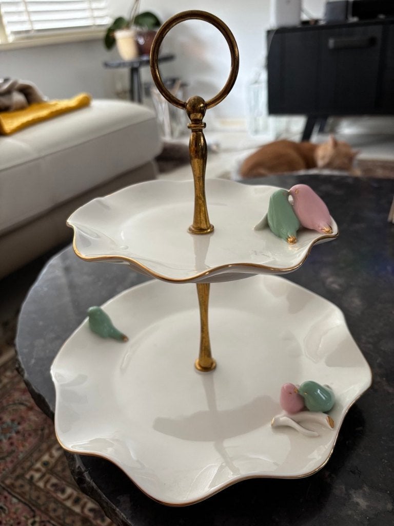 etagere porselein, Ophalen of Verzenden, Zo goed als nieuw
