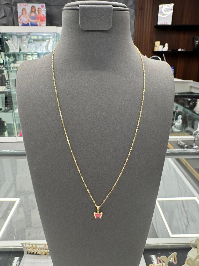 14K Goud - Gouden Ketting + Hanger - 14Karaat - Nieuw, Ophalen of Verzenden, Nieuw, Goud, Goud