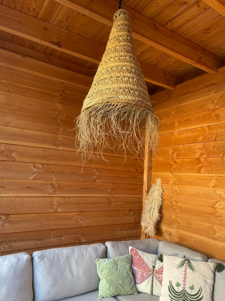 Grote zeegras hanglamp - Boheemse stijl, Ophalen of Verzenden, Nieuw, Overige materialen, 75 cm of meer