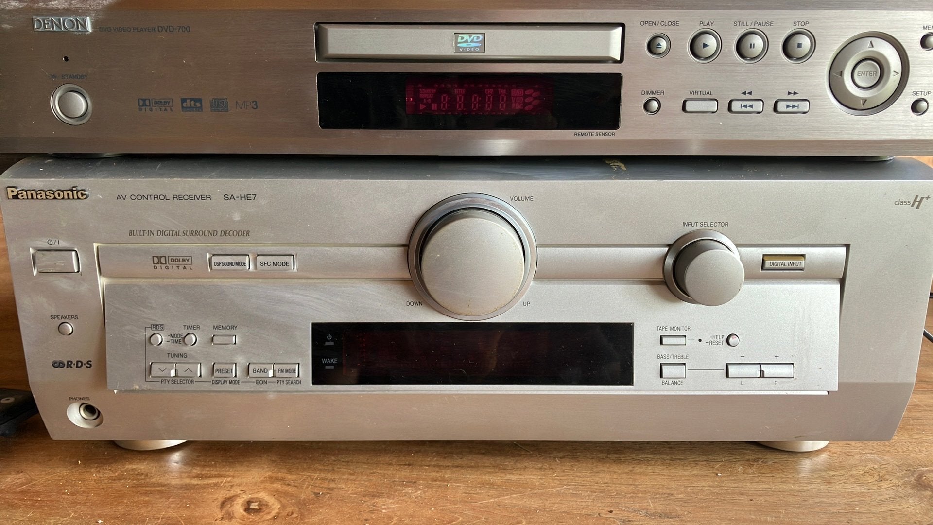 Panasonic SA-HE7 versterker set 4.1 denon dvd, 120 watt of meer, Ophalen, Overige merken, Gebruikt