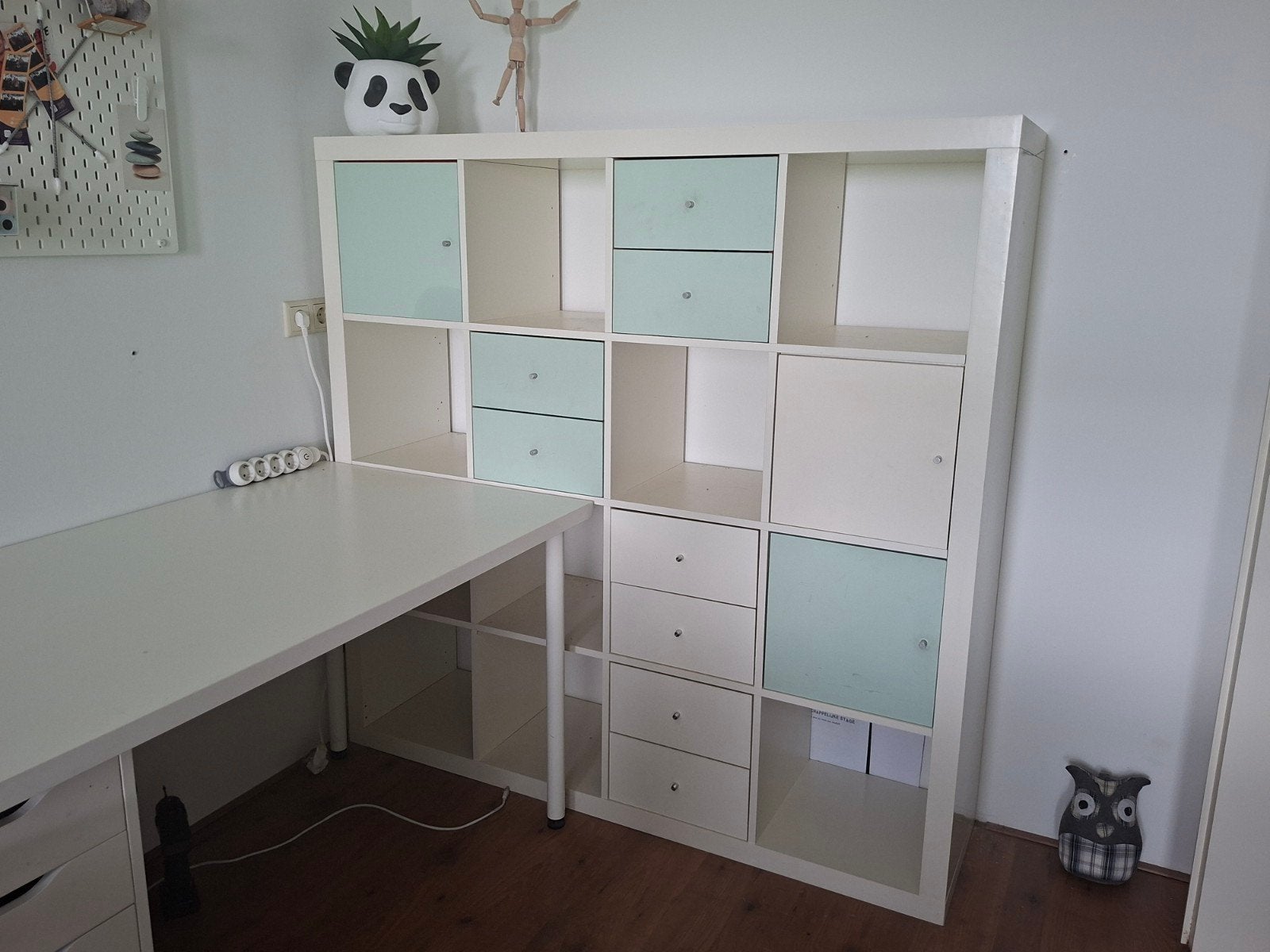IKEA Kallax vakken kast met lades en deuren 4x4 vakken, Ophalen, Gebruikt, Modern, Speels, 100 tot 150 cm