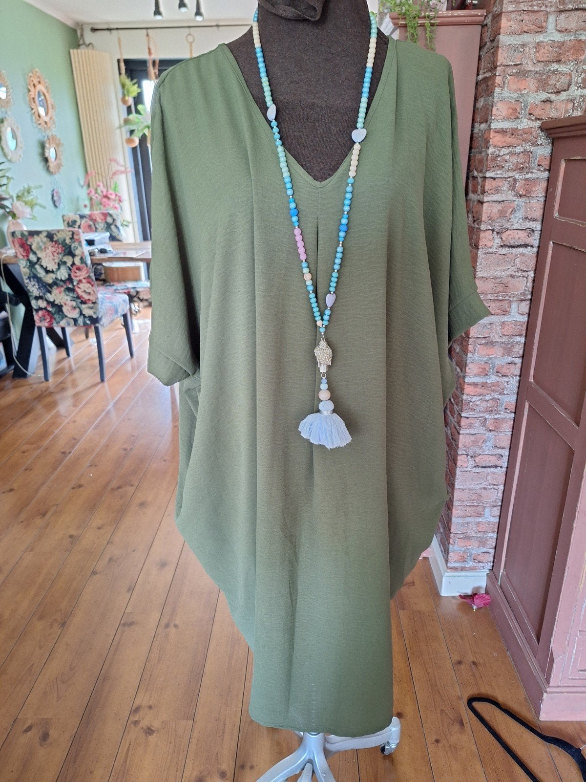 Jurk xl xxl 44 46 48 50 52, Beige, Maat 46/48 (XL) of groter, Ophalen of Verzenden, Zo goed als nieuw