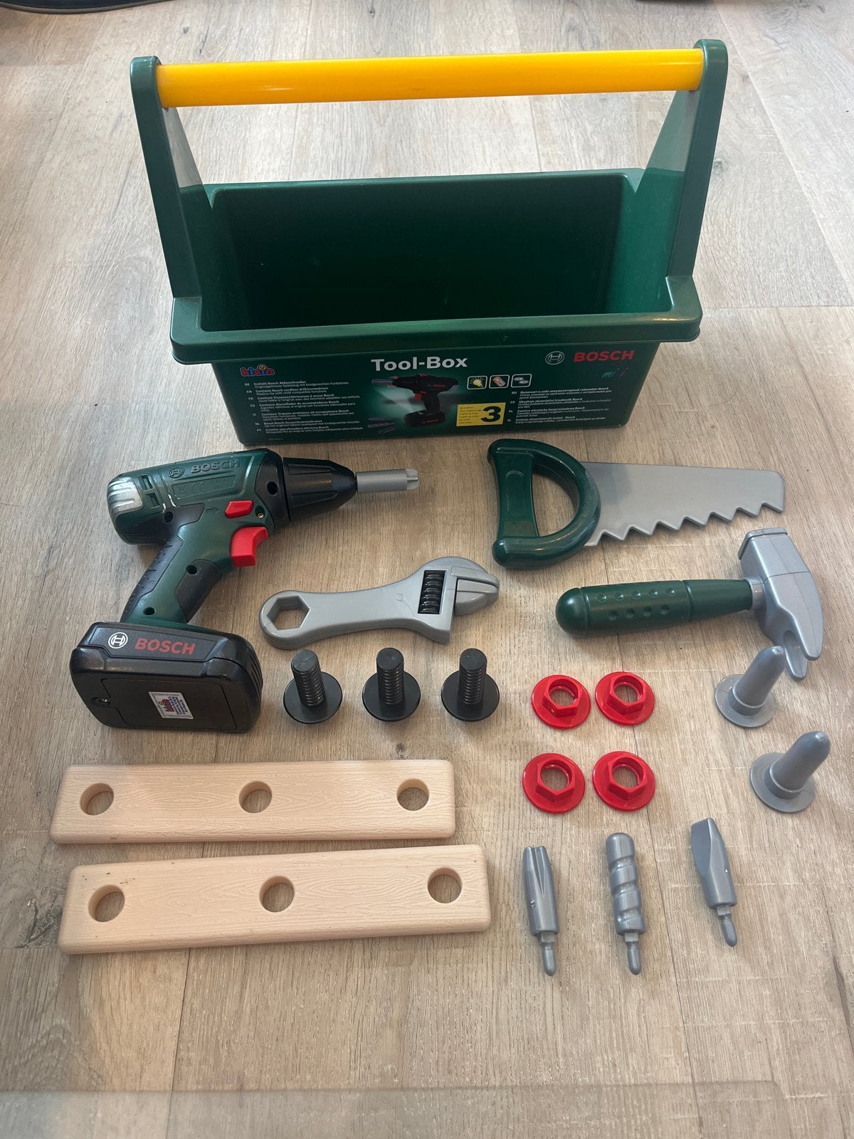 Bosch Speelgoed Gereedschapskist met Boormachine en Zaag, Ophalen of Verzenden, Gebruikt, Jongen of Meisje