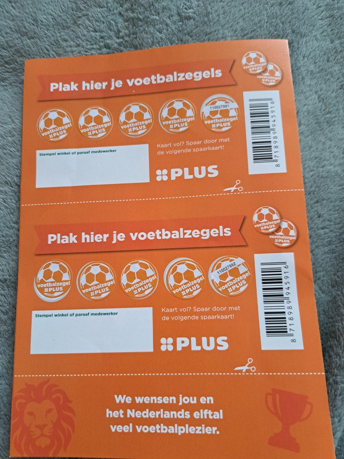 1 volle Plus spaarkaart voor voetbal, Verzamelen, Supermarktacties, Plus, Ophalen