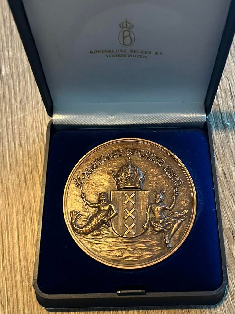 Bronzen penning, Postzegels en Munten, Ophalen, Brons