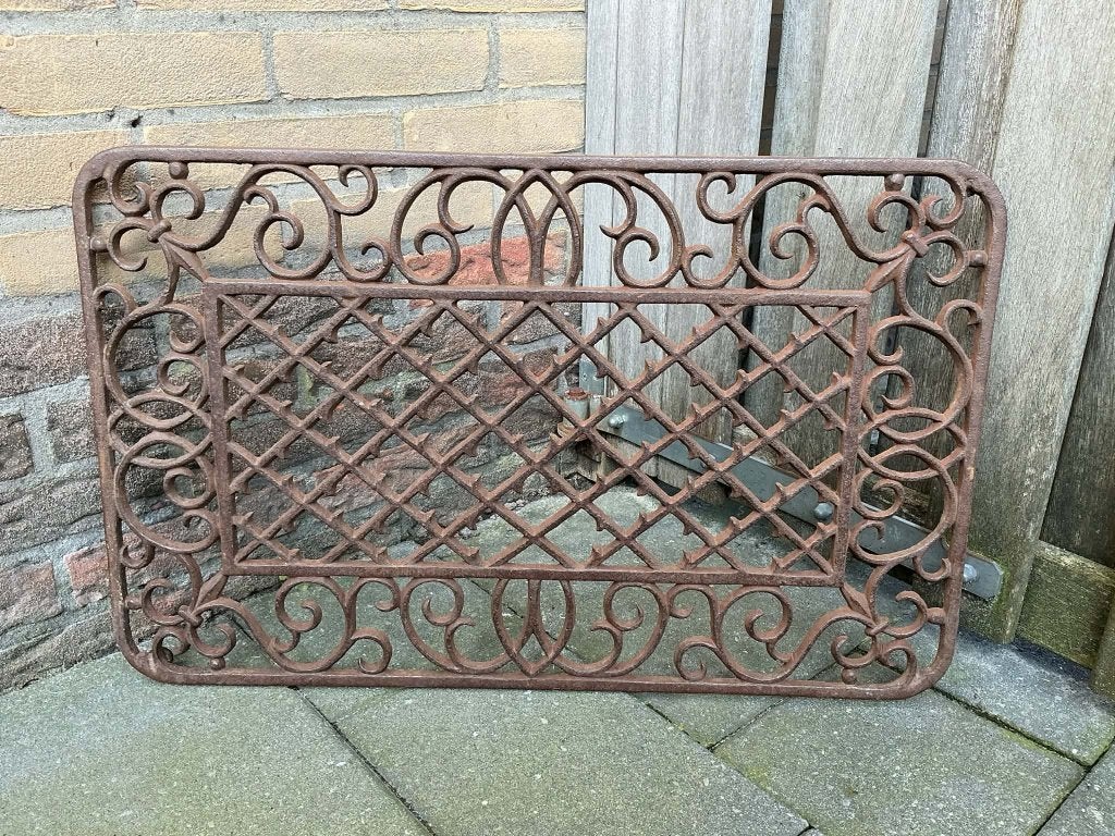 Gietijzeren deurmat, Tuin en Terras, Deurmatten, Gebruikt, Gietijzer, Ophalen