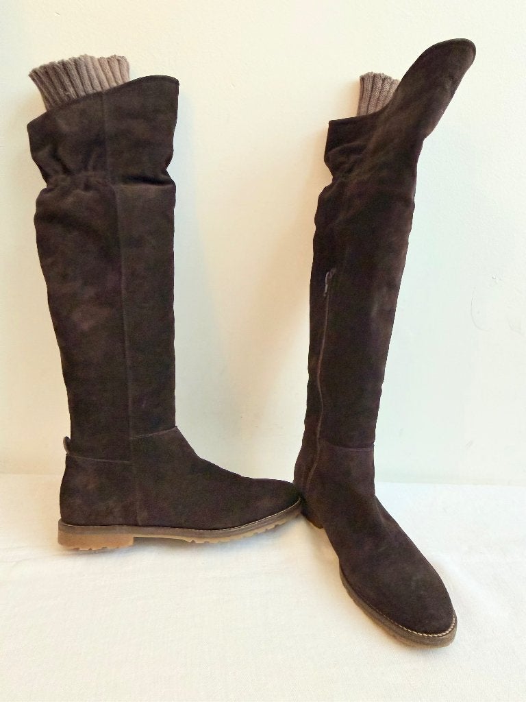 Tommy Hilfiger bruine suede laarzen 41, Ophalen of Verzenden, Zo goed als nieuw, Bruin, Hoge laarzen