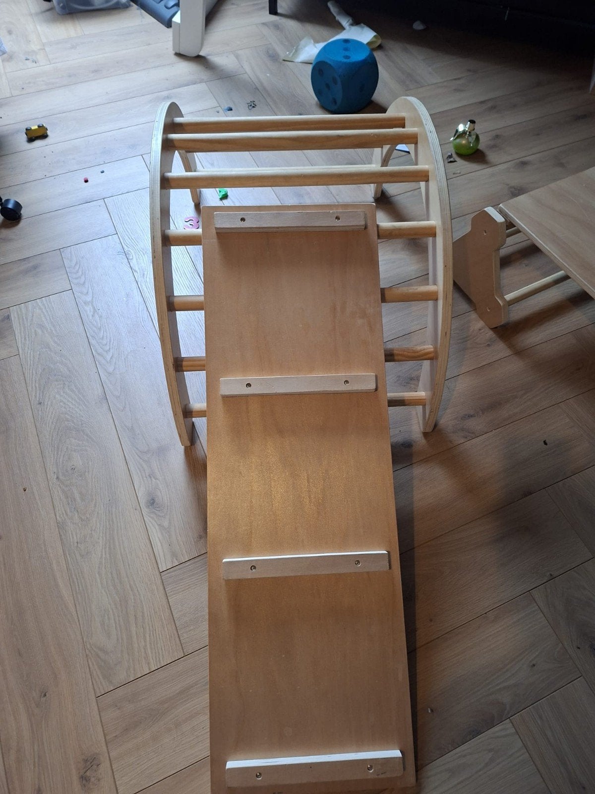 Houten klimrek met glijbaan voor kinderen, Kinderen en Baby's, Speelgoed | Buiten | Speeltoestellen, Ophalen, Zo goed als nieuw