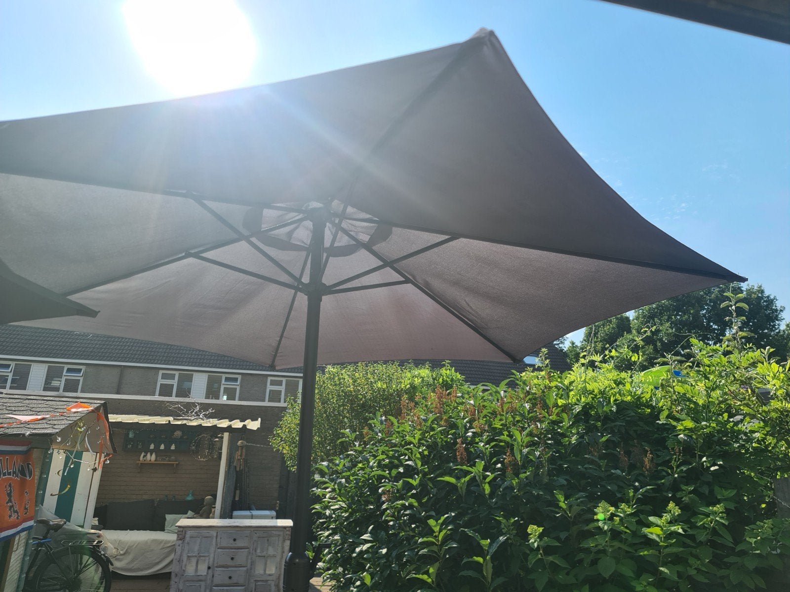 Parasol grijs, Ophalen, Gebruikt, 2 tot 3 meter, Stokparasol