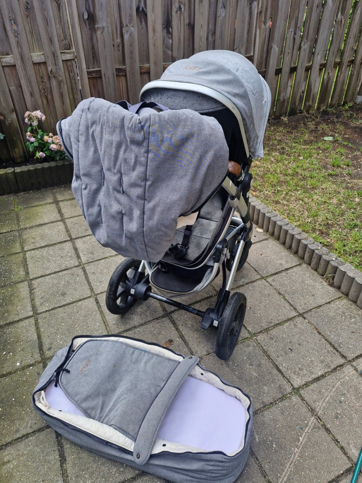 Joolz Day kinderwagen met reiswieg - Grijs, Gebruikt, Combiwagen, Verstelbare duwstang, Ophalen