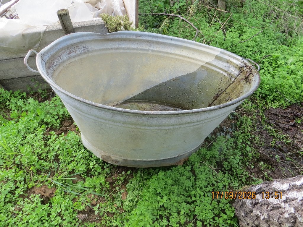 Grote zinken teil, Tuin en Terras, Ophalen, Overige materialen, Gebruikt, Binnen