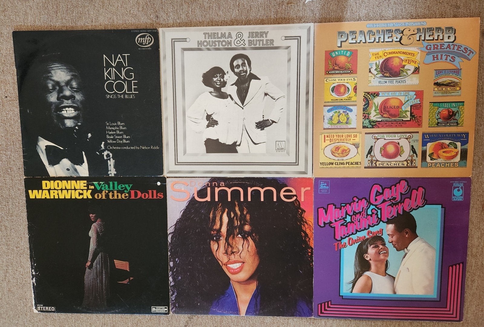 Donna Summer Marvin Gaye Dionne Warwick Nat King Cole vinyl, Ophalen of Verzenden