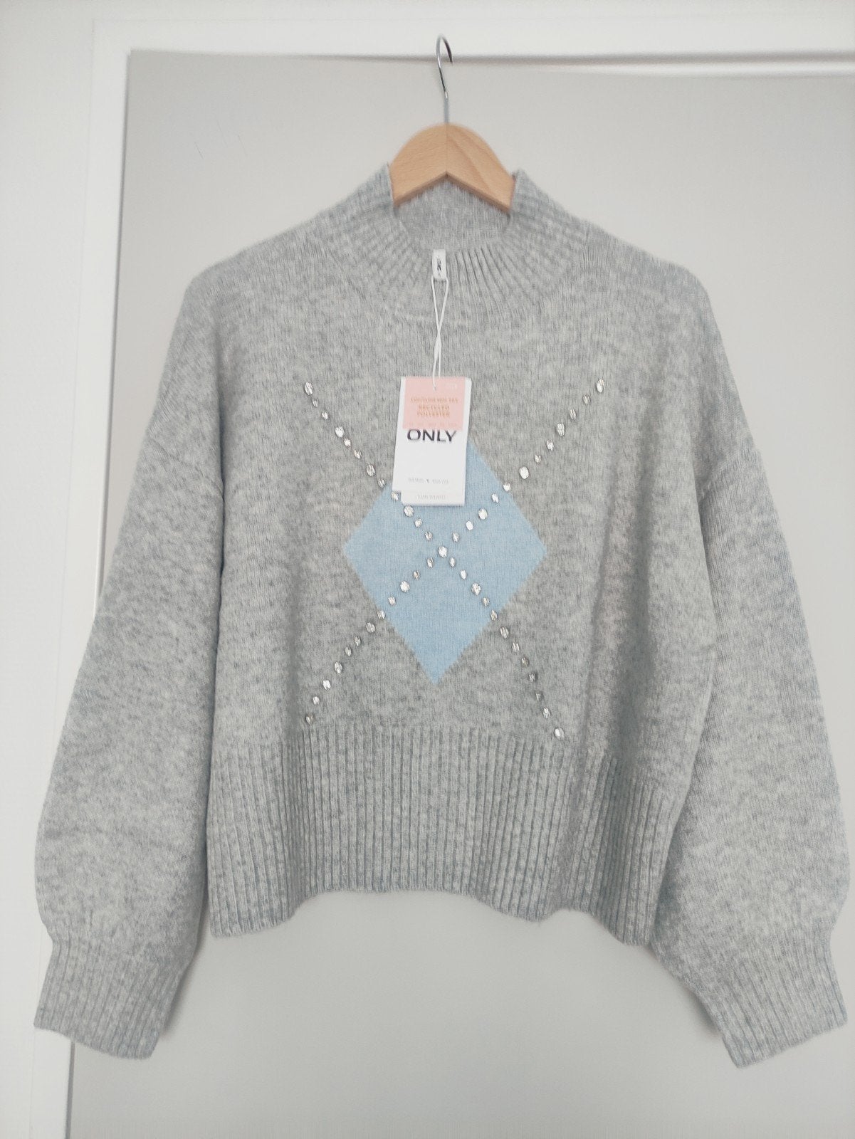 ONLY Trui met strass en argyle patroon - Maat XL, Maat 42/44 (L), Nieuw, Ophalen of Verzenden, ONLY