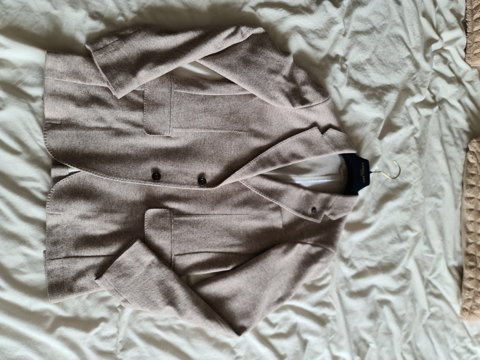 cavallaro napoli colbert stof(48), Kleding | Heren, Maat 48/50 (M), Beige, Ophalen of Verzenden, Zo goed als nieuw