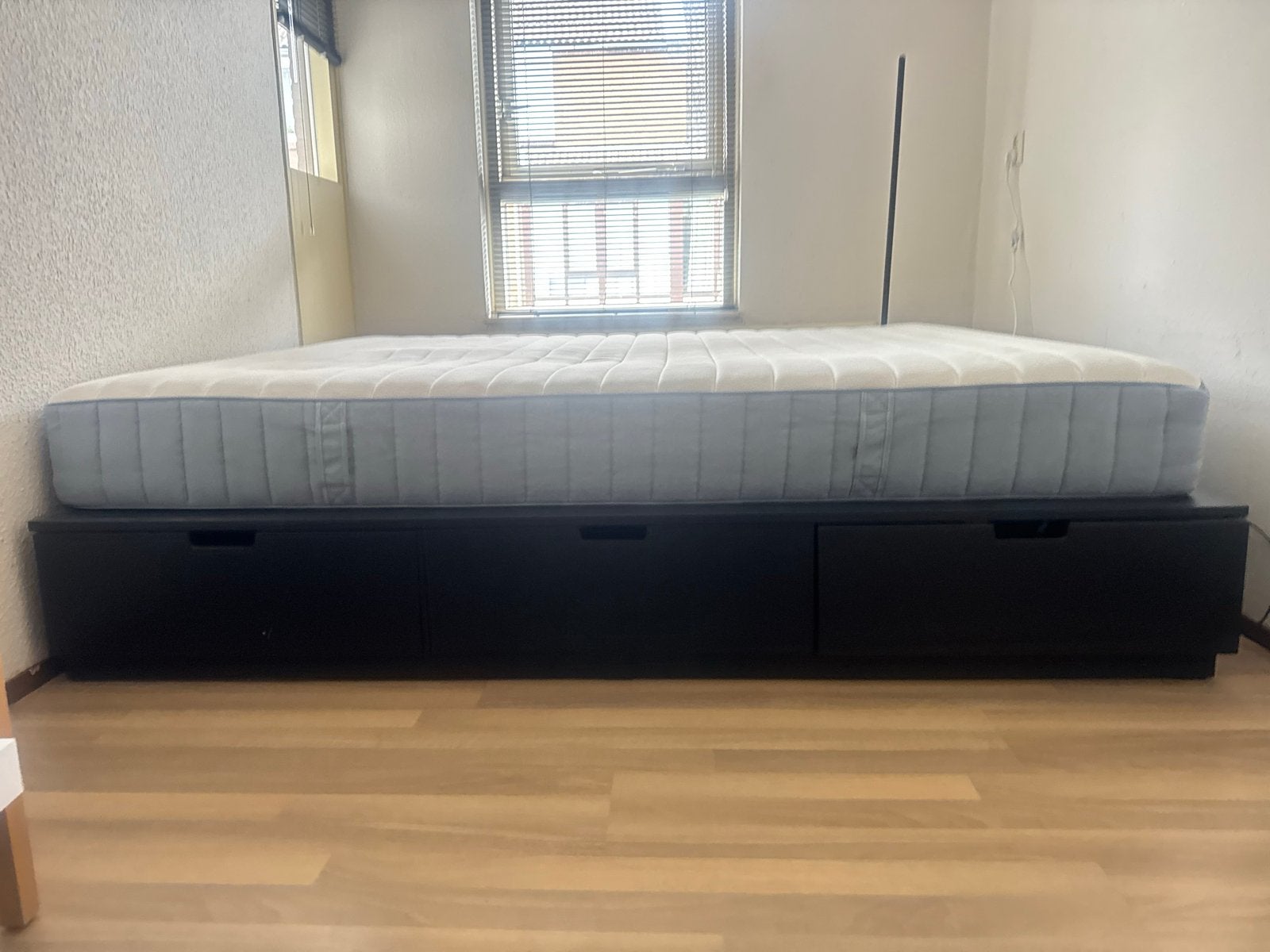 IKEA NORDLI bed with 6 storage drawers + mattress, Ophalen, Tweepersoons, 140 cm, Zo goed als nieuw