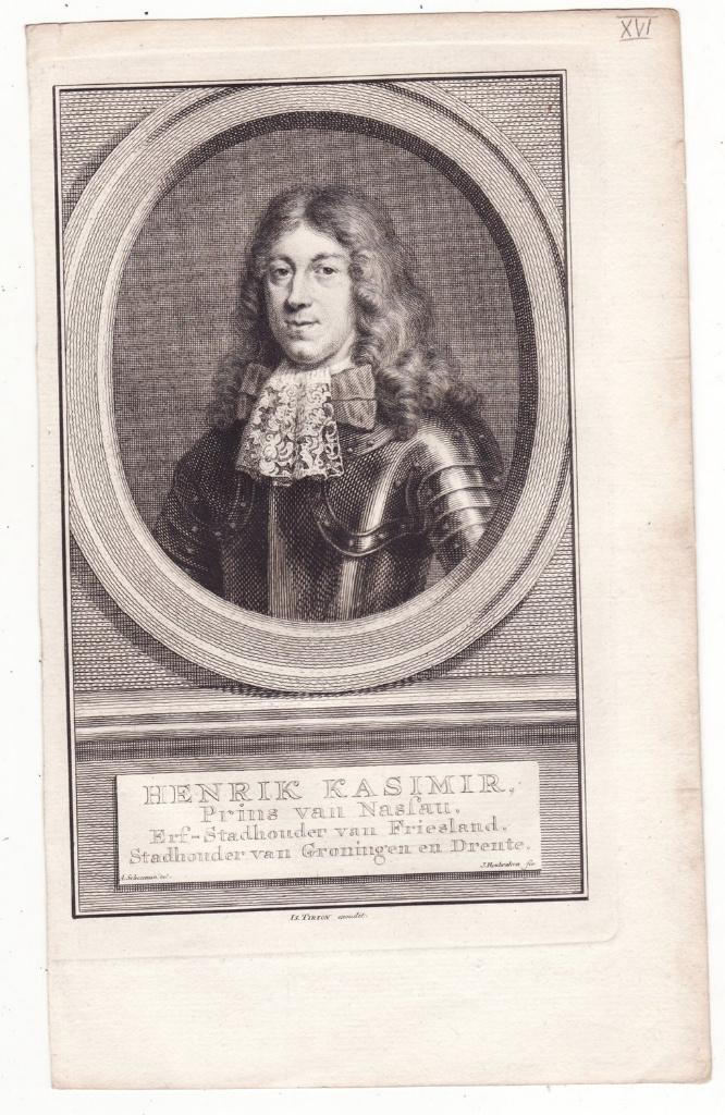 Hendrik Kasimir Prins van Nassau antieke gravure, Antiek en Kunst, Verzenden