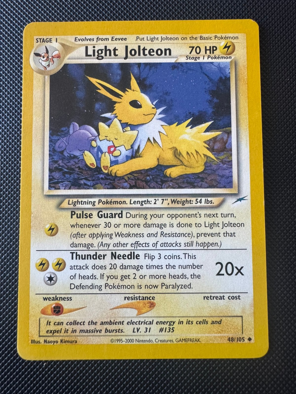 Light Jolteon #48 - Neo Destiny - English - Excellent, Hobby en Vrije tijd, Verzamelkaartspellen | Pokémon, Ophalen of Verzenden