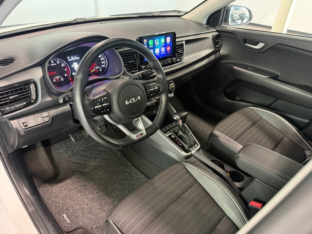 Kia RIO 1.0 T-GDi MHEV GT-Line Camera|Carplay|Keyless|Full-L, 450 kg, Gebruikt, Leder en Stof, Wit
