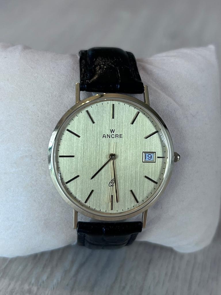 Vintage Ancre 14k gouden dresswatch., Overige merken, Met bandje, Polshorloge, Goud