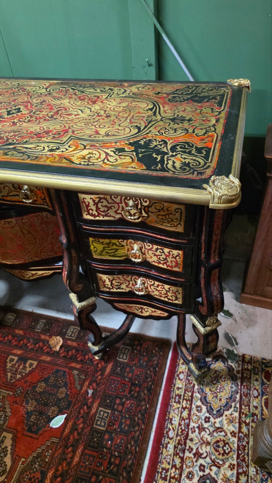 Grote Boulle bureau/tafel, Ophalen