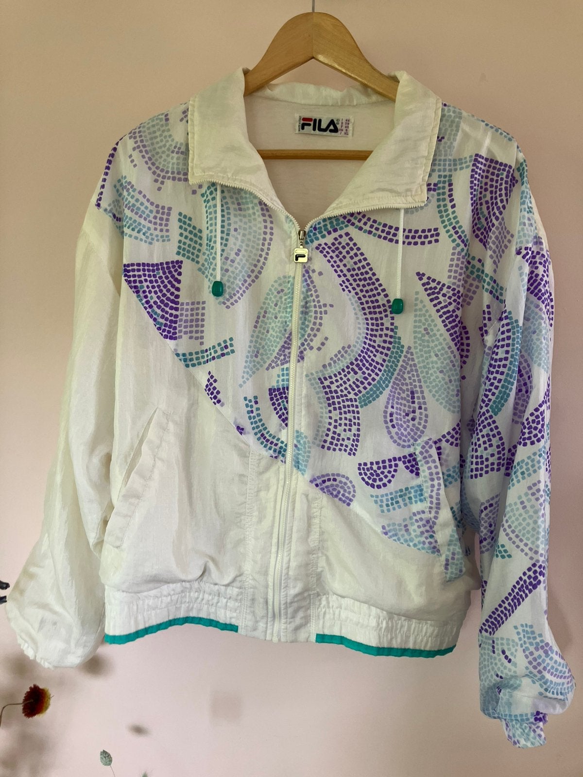 Vintage Fila Windjack Maat 42, Ophalen of Verzenden, Zo goed als nieuw, Maat 42/44 (L), Wit