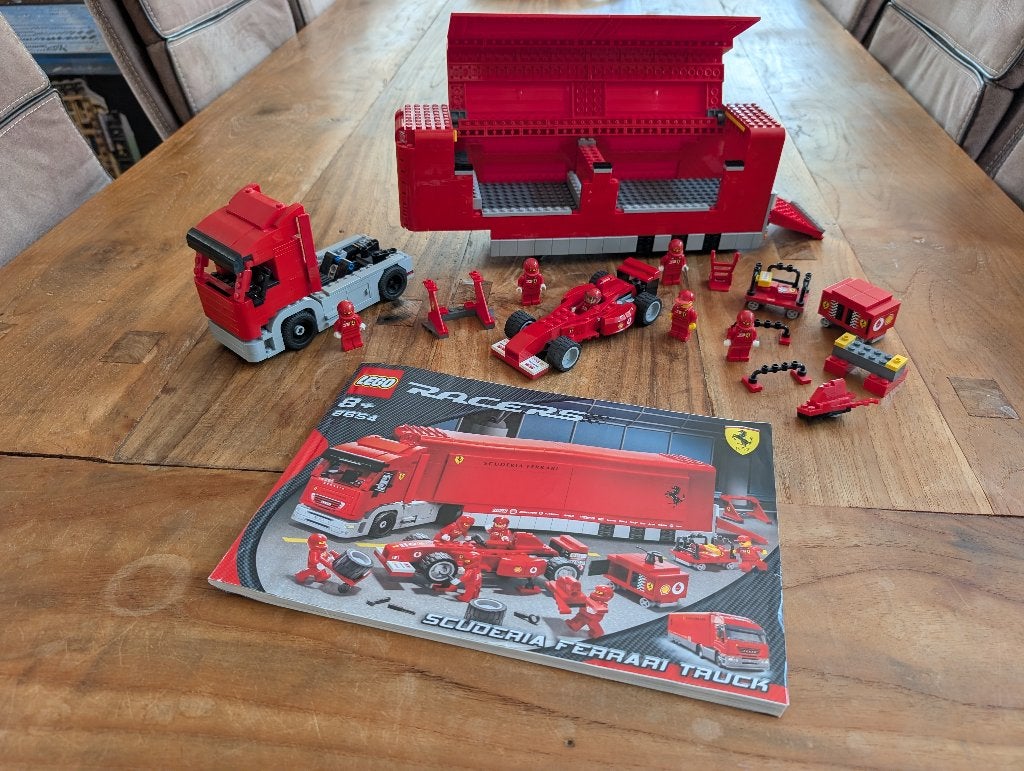 8654 - Lego Racers Scuderia Ferrari truck, Gebruikt, Lego, Racers, Complete set