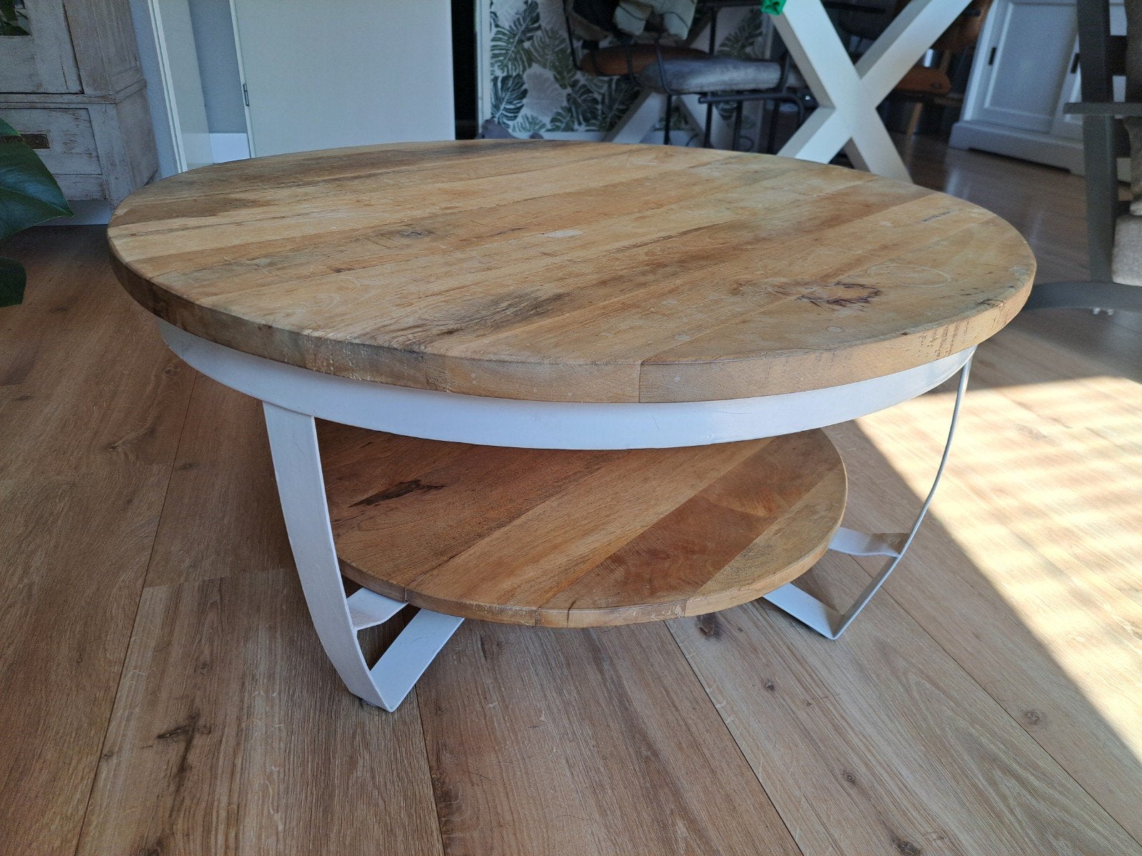 Leuke en degelijke salontafel, Huis en Inrichting, Tafels | Salontafels, Gebruikt, 50 tot 100 cm, Rond, 50 tot 100 cm