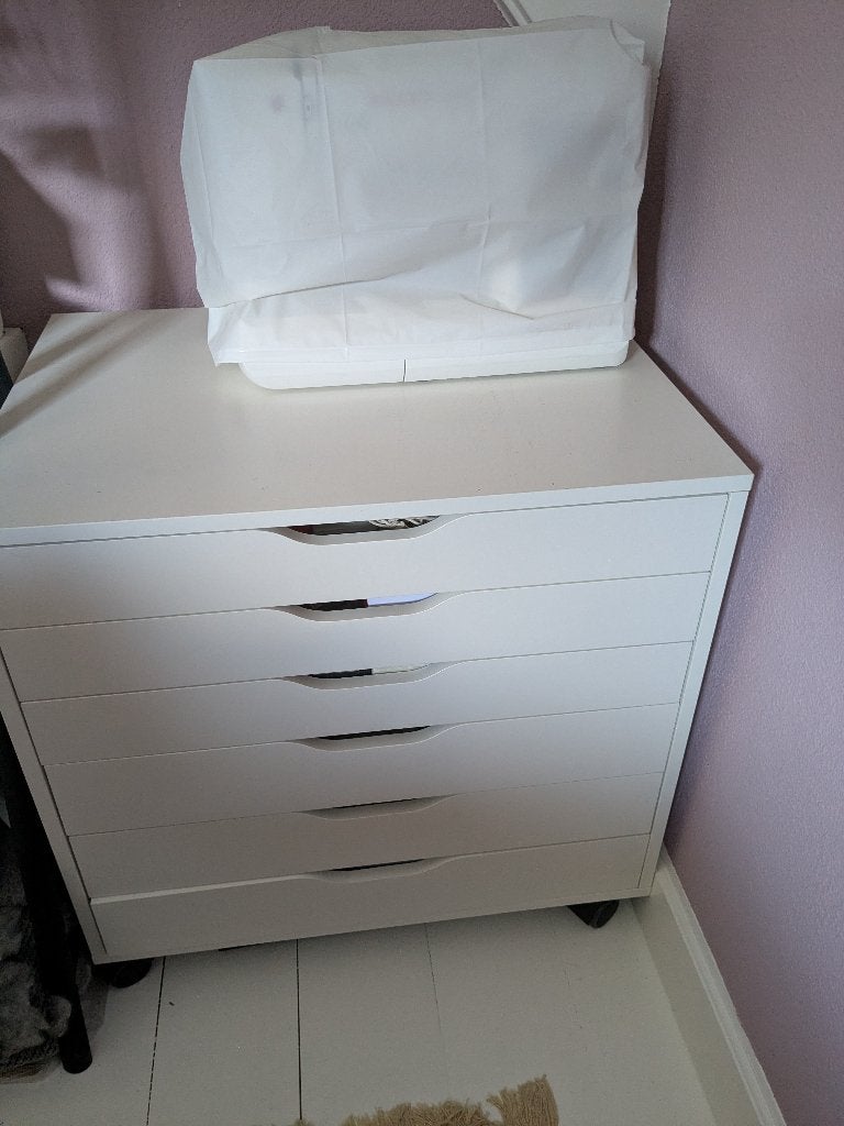 Wit ladekastje met 6 lades, Huis en Inrichting, Ophalen, Minder dan 50 cm, 5 laden of meer, Zo goed als nieuw