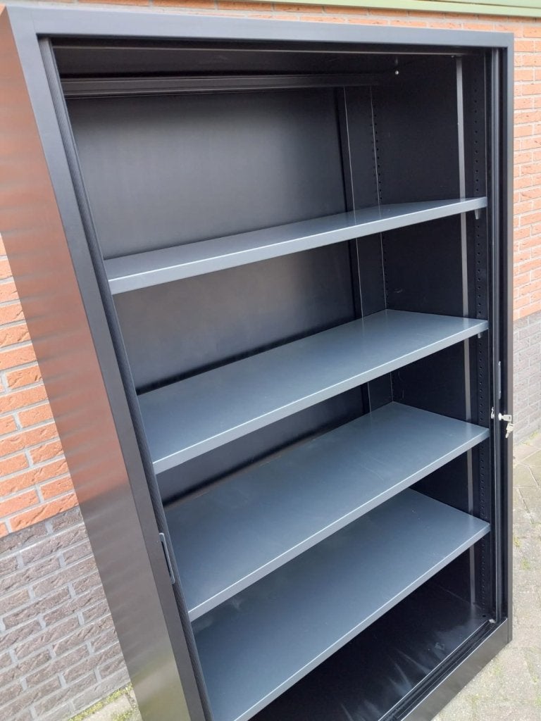 Zwarte roldeurkasten/archiefkasten /kantoorkasten/opbergkast, Niet ingevuld, 100 tot 150 cm, Niet ingevuld, Ophalen of Verzenden