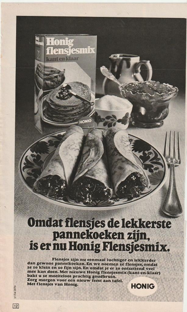 Retro reclame 1971 Honig Koog a d Zaan Boerenbont bord, Verzenden, Overige typen