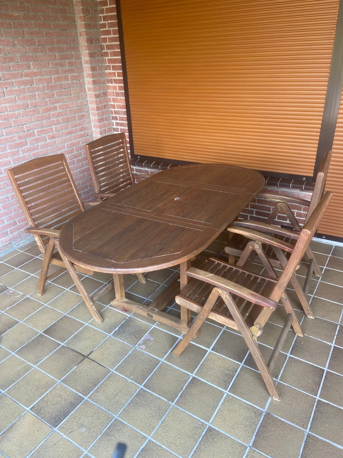 Houten tuinset, Ophalen, Gebruikt