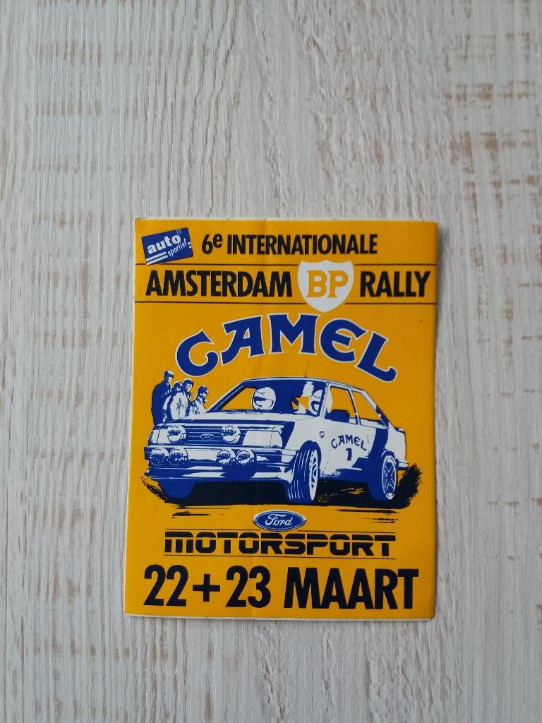 sticke 6e INTERNATIONALE AMSTERDAM BP RALLY 22 + 23 MAART, Ophalen of Verzenden, Zo goed als nieuw, Sport