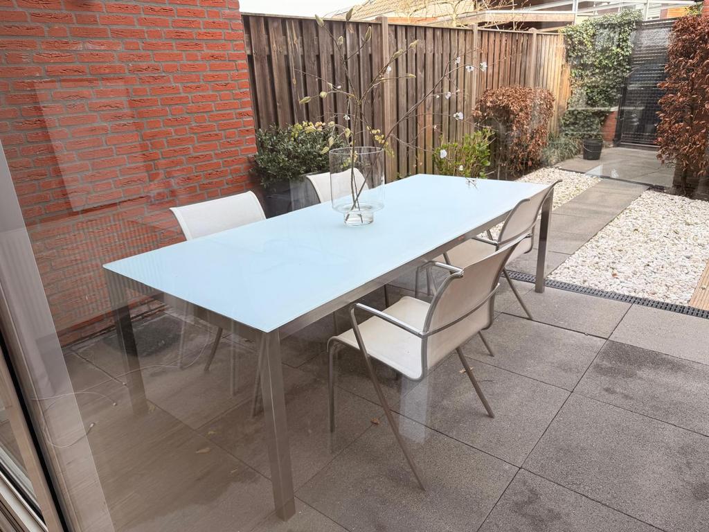 Royal Botania Tuinset Aluminium Tafel 240 x 100 x 70cm, Tuin en Terras, Gebruikt, 6 zitplaatsen, Aluminium, Ophalen of Verzenden